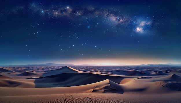 Foto dunas del desierto por la noche