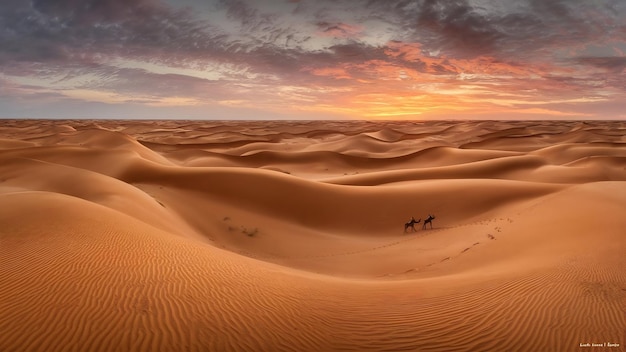 Foto dunas en el desierto del sáhara en el corazón de áfrica