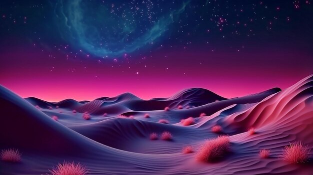 dunas do deserto à noite