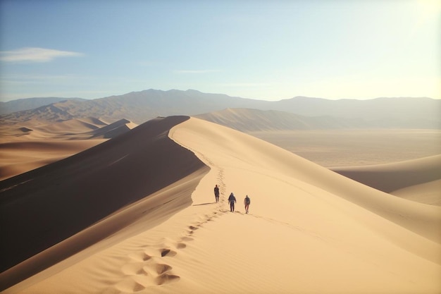 Foto dunas do deserto de huacachina, no peru