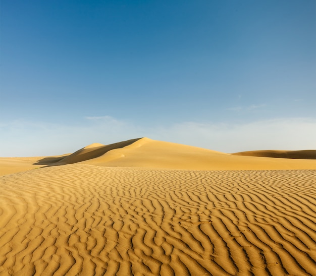 Foto dunas do deserto de thar, rajastão, índia