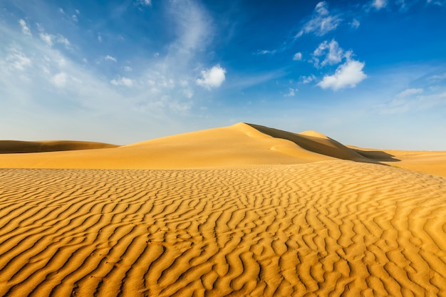 Dunas do deserto de Thar, Rajastão, Índia