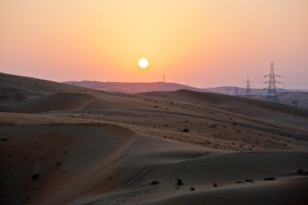 Dunas do deserto em Liwa, Emirados Árabes Unidos