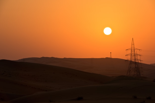 Dunas do deserto em Liwa, Emirados Árabes Unidos