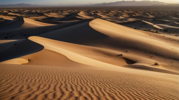 Las dunas doradas del desierto al atardecer