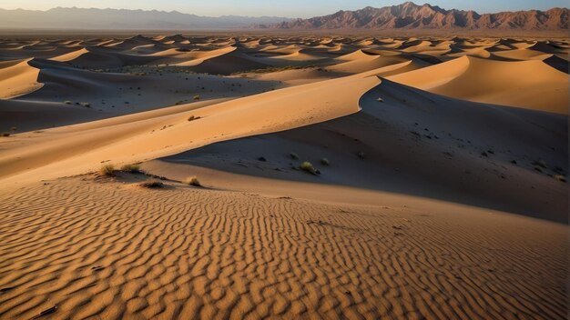 Las dunas doradas del desierto al atardecer