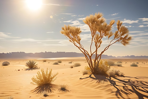 Dunas interminables se extienden bajo el sol abrasador IA generada