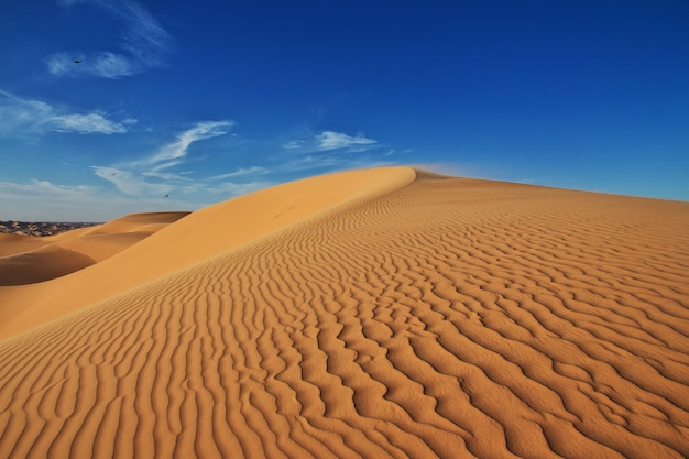 Dunas no deserto do saara, no coração da áfrica