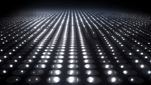 Foto dunkel silberne strecke von led-leuchten futuristischer technologie-hintergrund