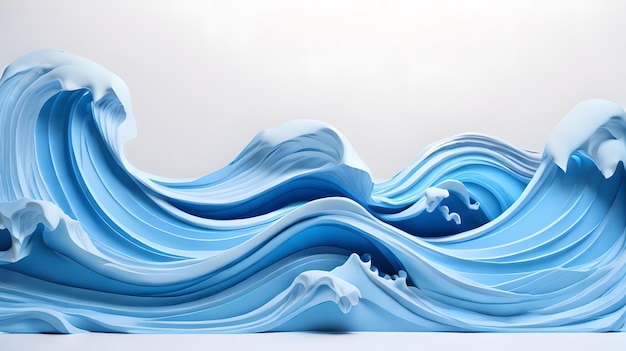 dunkelblaue Farbe 3D Seewelle Wasser Landschaft Hintergrund Tapeten
