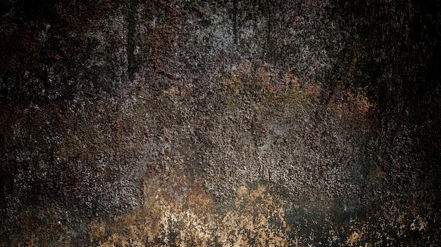 Dunkle alte Wandtextur Hintergrundwände voller Kratzer und Moos