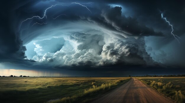 Foto dunkle sturmwolken sammeln sich dramatisch mit niedrigerem textraum