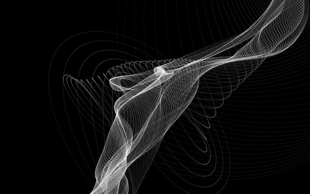 Dunkler abstrakter Hintergrund mit leuchtenden abstrakten Wellen, abstrakter Hintergrund