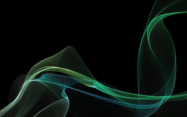 Dunkler abstrakter Hintergrund mit leuchtenden abstrakten Wellen