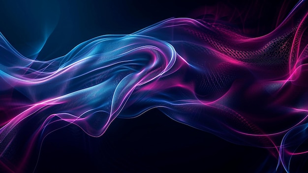 Dunkler abstrakter Hintergrund mit Neonwellen und Futuris-Hintergrund