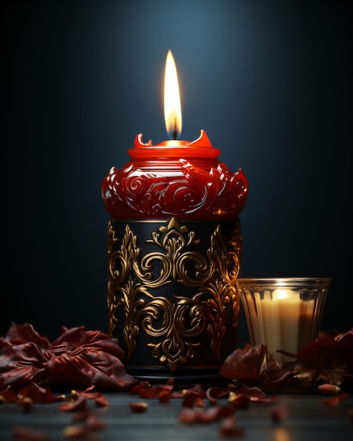 dunkler Hintergrund Kerze Diwali Festival Symbol mit einem Hauch von irischem Filmplakat