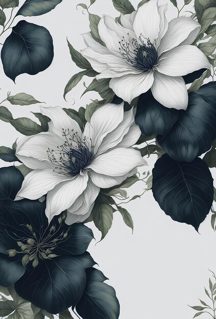 Dunkler Hintergrund mit Blumen AI
