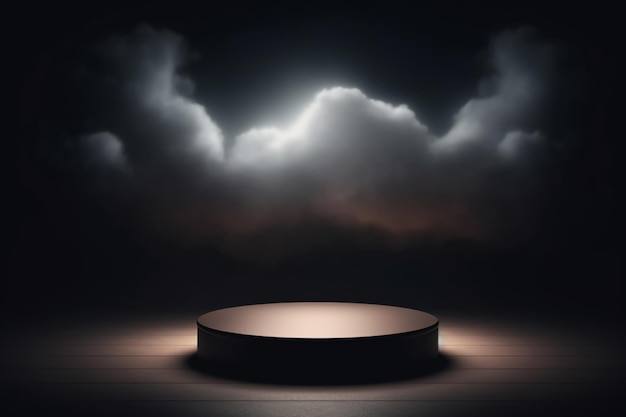 Dunkler Hintergrund mit heller Helligkeit, dunkler Wolkenhintergrund, generative KI