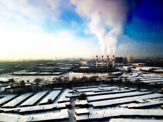 Dunkler industrieller Landschaftshintergrund hd