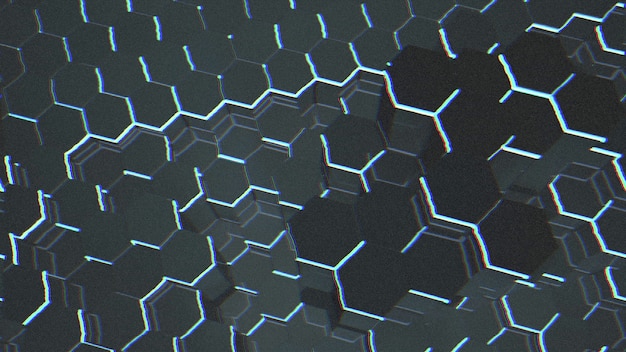 Dunkler kleiner blauer Hexrasterhintergrund, abstrakter Hintergrund. Elegante und luxuriöse 3D-Illustration für Geschäfts- und Unternehmensvorlagen