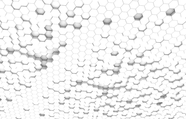 Duotone Hexagon 3D-Hintergrundtextur 3D-Rendering-Illustration Futuristischer abstrakter Hintergrund
