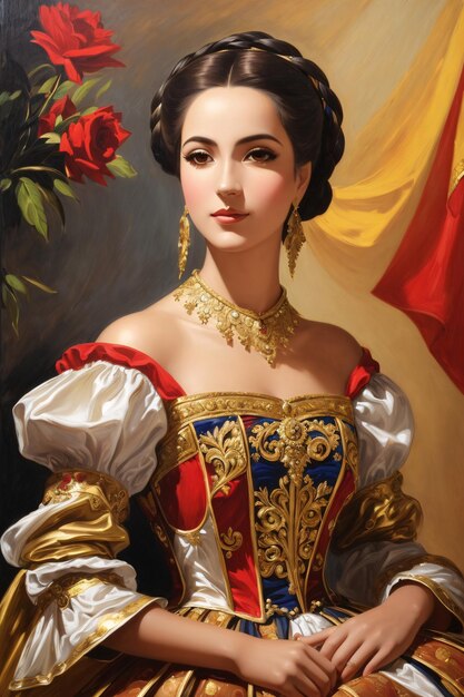 Duquesa de Espanha Ilustração de pintura a óleo