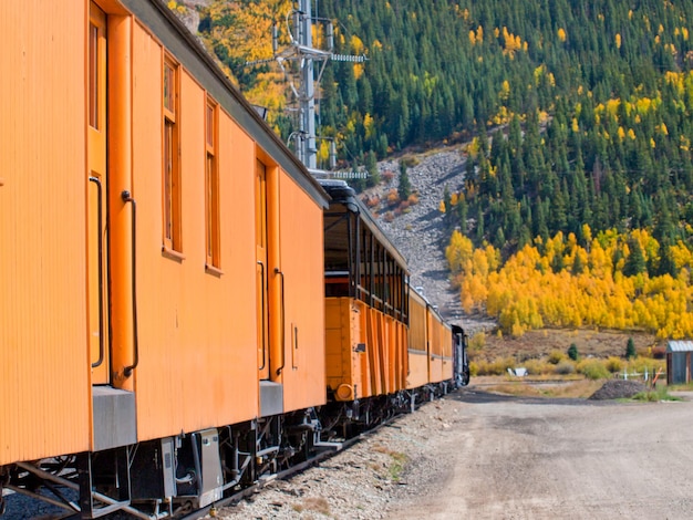 Durango para Silverton Narrow Gauge Train. Este trem está em operação diária na ferrovia de bitola estreita entre Durango e Silverton Colorado