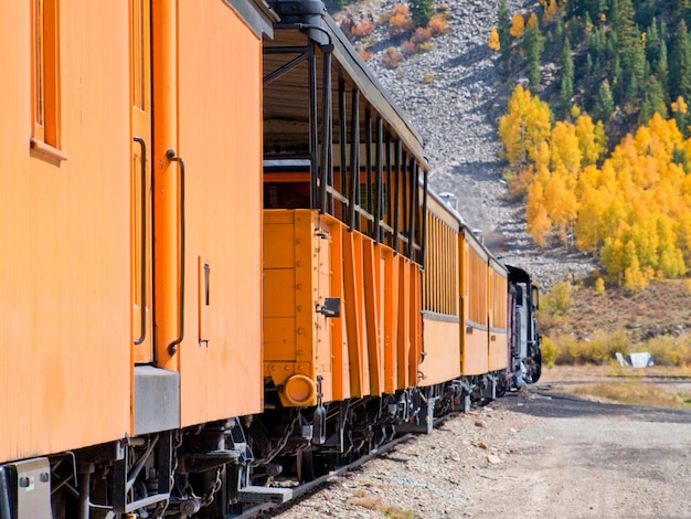 Durango para Silverton Narrow Gauge Train. Este trem está em operação diária na ferrovia de bitola estreita entre Durango e Silverton Colorado