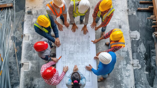 Durante um projeto de construção, um gerente de construção experiente fala com um engenheiro de construção