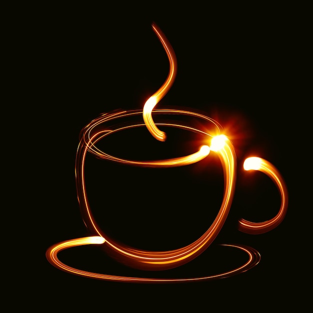 Durch Licht abgebildete Kaffeetasse
