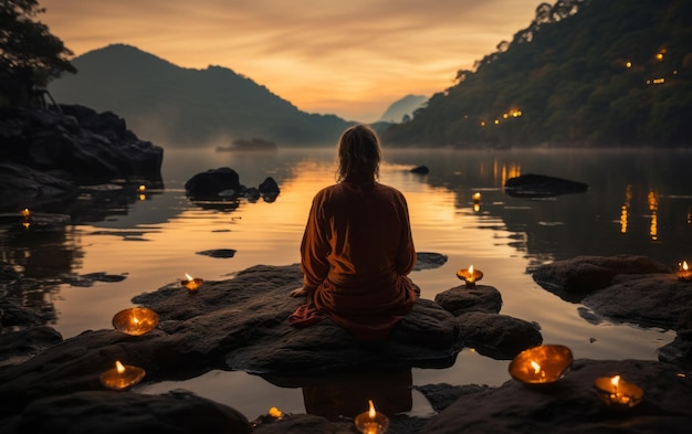 Foto durch meditation geistige ausgeglichenheit und inneren frieden erreichen