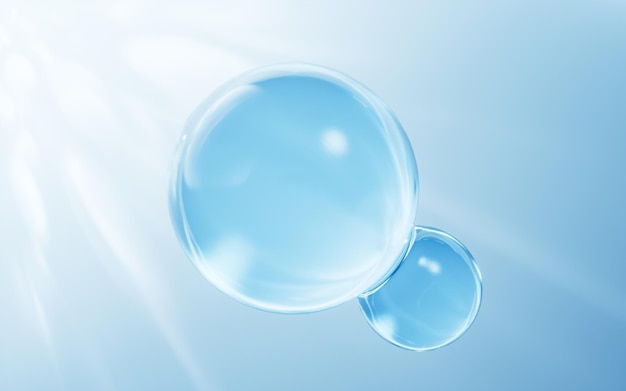 Durchsichtige blaue Blasen-Hintergrund 3D-Rendering