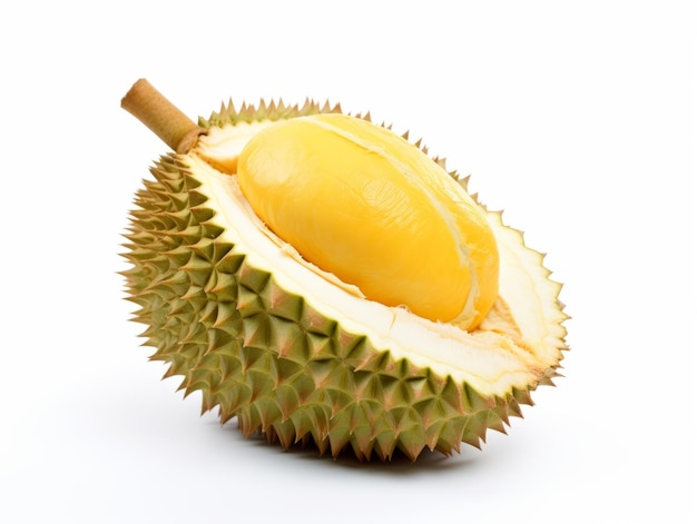 Durian aislado sobre un fondo blanco