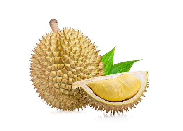 Durian isoliert auf weißem Hintergrund