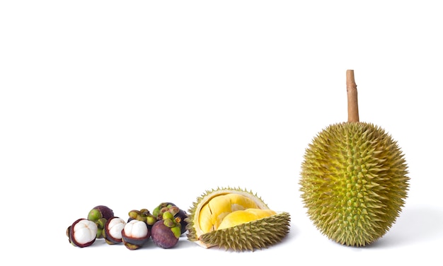 Durian y mangostanes como rey y reina de la fruta en Tailandia