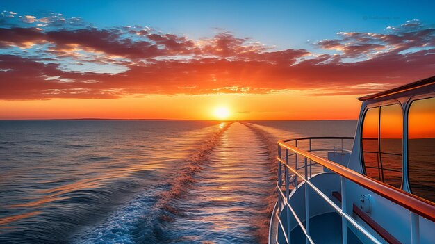 Dusk Cruise Dockside Sonnenuntergang Küstenfahrt an der Uferpromenade KI generiert