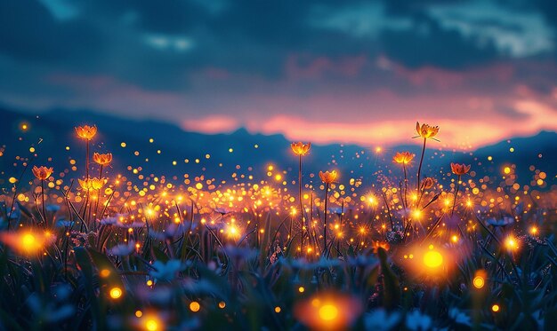 Dusk Firefly Meadow