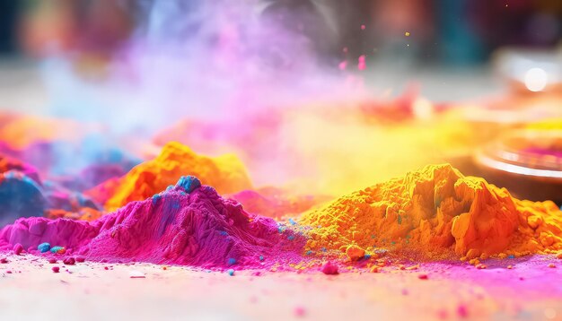 Foto dust paint slides ist ein indisches happy-holi-konzept.