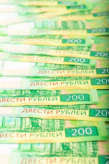 Duzentas notas de banco. rublos russos