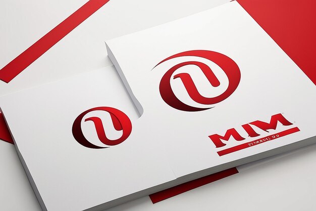 Foto dynamic duo red white mm diseño de logotipo para una identidad corporativa moderna