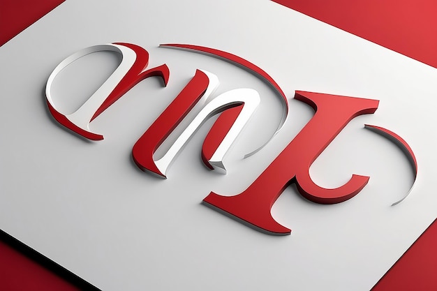 Dynamic Duo Red White MM Diseño de logotipo para una identidad corporativa moderna