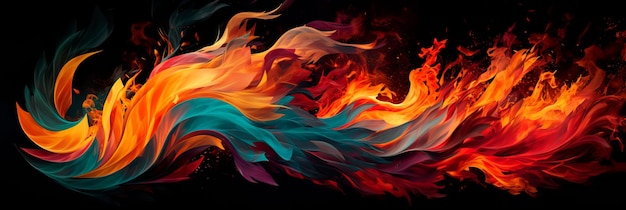 Dynamische Bewegung von brennendem Papier, das in einem Wirbelwind gefangen ist, mit glühenden Rändern, während die Flammen in einem faszinierenden Muster tanzen.