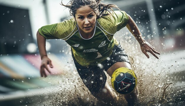 Dynamische Fußball-Pose, professionelle redaktionelle Fotografie