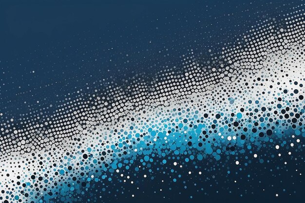 Dynamische Halftone Dots Gradient Moderne Grunge Textur in Blau und Weiß