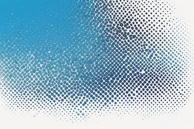 Dynamische Halftone Dots Gradient Moderne Grunge-Textur in Blau und Weiß