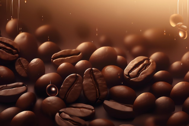 Dynamische Hintergrundbilder der Kaffeebohnen