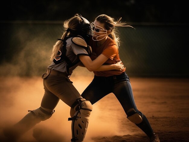 Dynamischer Moment der Softballspieler