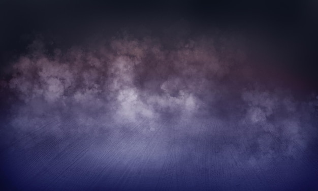 Foto dynamischer rauch und nebel setzen die bühne auf einen dunklen abstrakten hintergrund mit spotlight