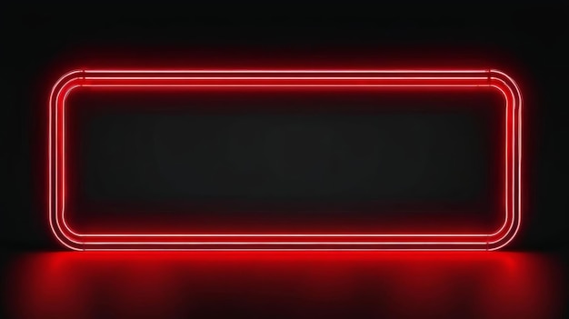 Dynamischer roter Neonrahmen auf schwarzem Hintergrund