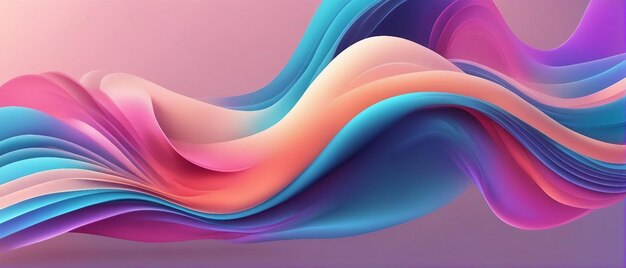 Dynamischer, trendiger, einfacher, fließender, abstrakter Hintergrund mit Farbverlauf und durch KI generierten Linieneffekten
